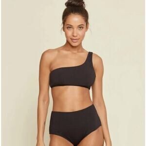 Andie Swim Black Wyndwood Bikini Top New Large